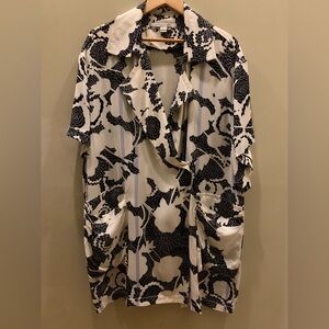 Diane Von Furstenberg Silk Print Caftan Wrap Dress